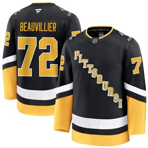 Men's Pittsburgh Penguins Fanatics Anthony Beauvillier Authentic 2024-25 Alternate Black Stitched NHL Hockey Jersey