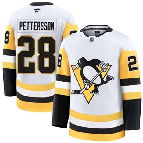 Men's Pittsburgh Penguins Fanatics Marcus Pettersson Authentic 2024-25 Away White Stitched NHL Hockey Jersey