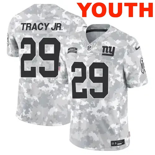 Youth New York Giants #29 Tyrone Tracy Jr. Vapor F.U.S.E. Limited 2024 Salute to Service Arctic Camo Nike Stitched NFL Football Jersey