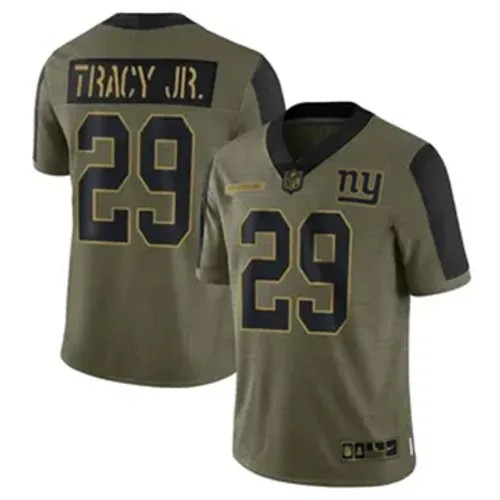 Men's New York Giants #29 Tyrone Tracy Jr. Vapor Limited 2021 Salute to Service Olive Nike Stitched NFL Football Jersey