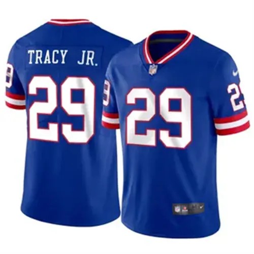 Men's New York Giants #29 Tyrone Tracy Jr. Classic Vapor F.U.S.E. Limited Royal Nike Stitched NFL Football Jersey