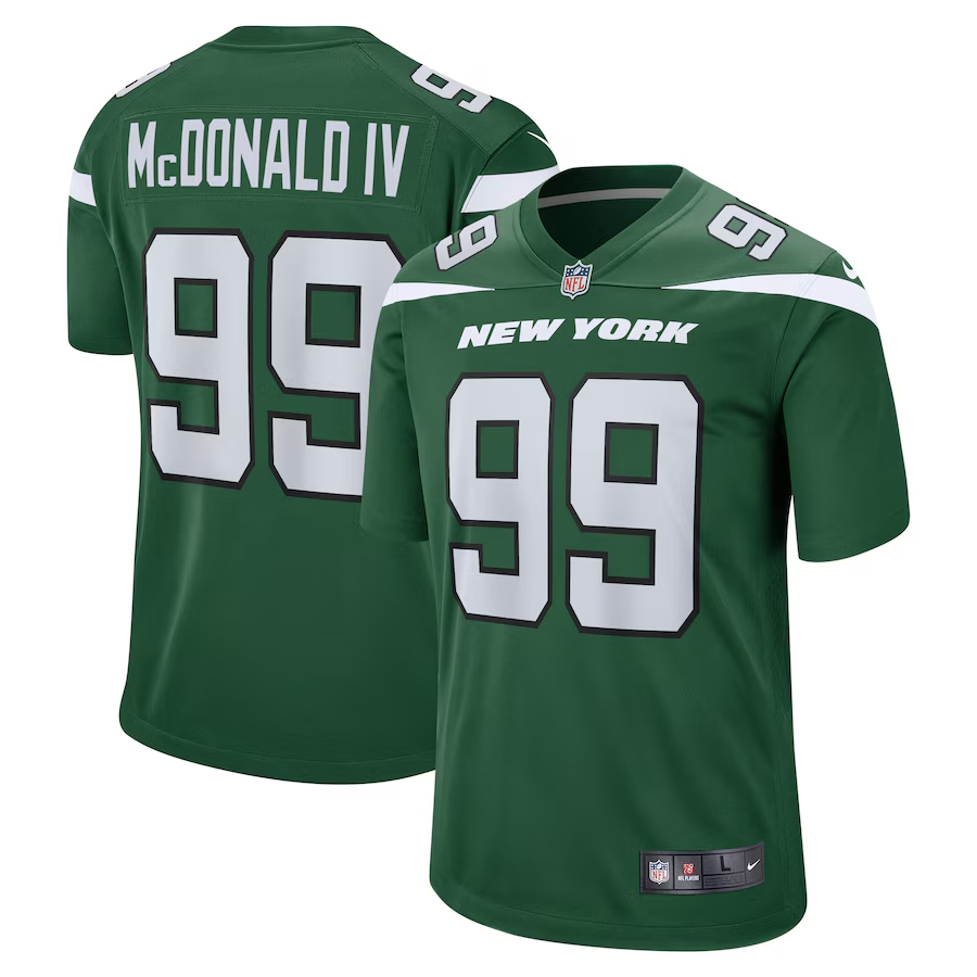 Men's Nike New York Jets #99 Will McDonald IV Gotham Green 2023 NFL Draft First Round Pick Jersey