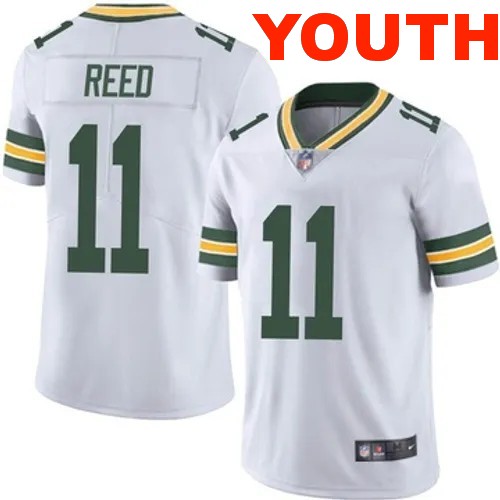 Youth Green Bay Packers Nike #11 Jayden Reed Vapor Limited White Stitched NFL Jersey