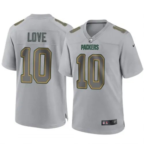 Men's Green Bay Packers Nike #10 Jordan Love Atmosphere Fashion Limited Gray Stitched NFL Jersey