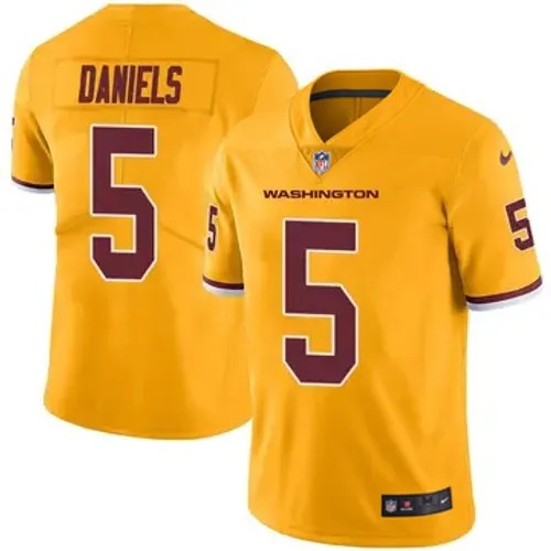 Men's Washington Commanders #5 Jayden Daniels Vapor Limited Color Rush Gold Nike Stitched NFL Jersey