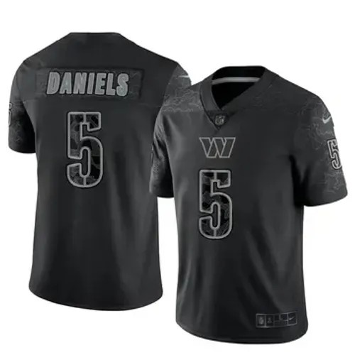 Men's Washington Commanders #5 Jayden Daniels Vapor Limited Reflective Black Nike Stitched NFL Jersey