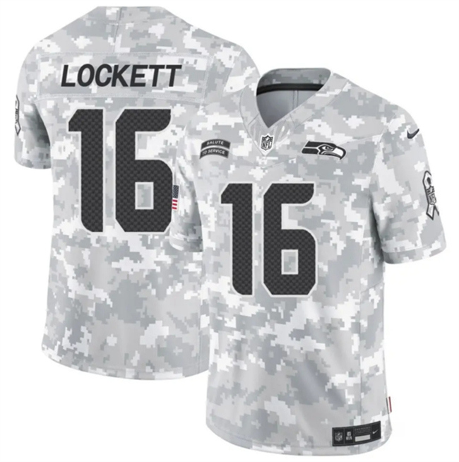 Youth Seattle Seahawks #16 Tyler Lockett 2024 F.U.S.E Arctic Camo Salute to Service Limited Stitched Football Jersey