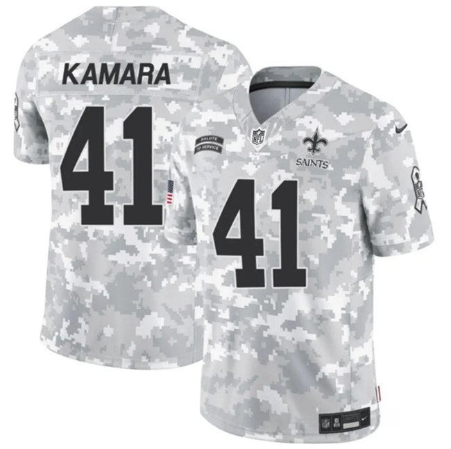 Youth New Orleans Saints #41 Alvin Kamara 2024 F.U.S.E Arctic Camo Salute to Service Limited Stitched Football Jersey