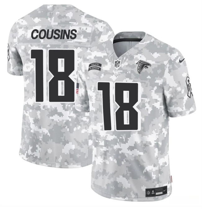 Youth Atlanta Falcons #18 Kirk Cousins 2024 F.U.S.E Arctic Camo Salute to Service Limited Stitched Football Jersey