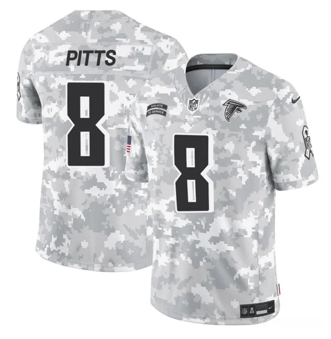 Youth Atlanta Falcons #8 Kyle Pitts 2024 F.U.S.E Arctic Camo Salute to Service Limited Stitched Football Jersey