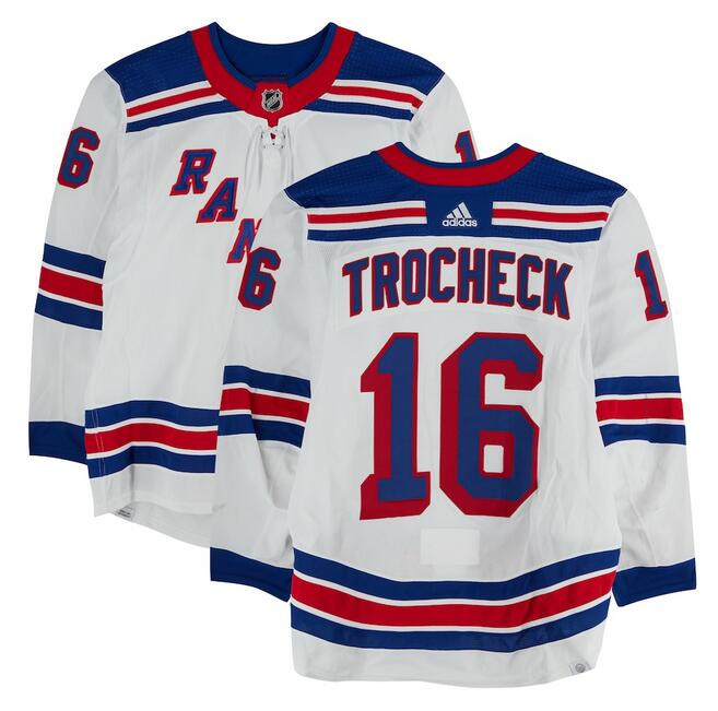 Men's New York Rangers #16 Vincent Trocheck White Stitched Hockey Jersey