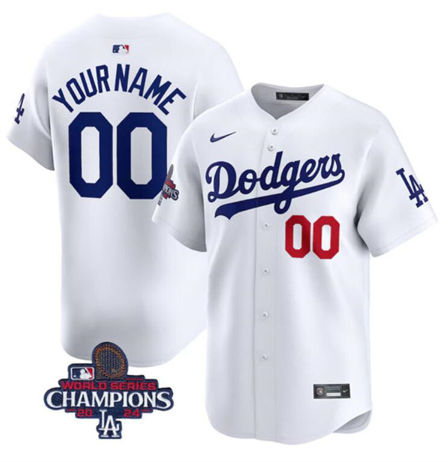 Youth Los Angeles Dodgers ACTIVE PLAYER Custom White 2024 World Series Champions Home Limited Stitched Baseball Jersey