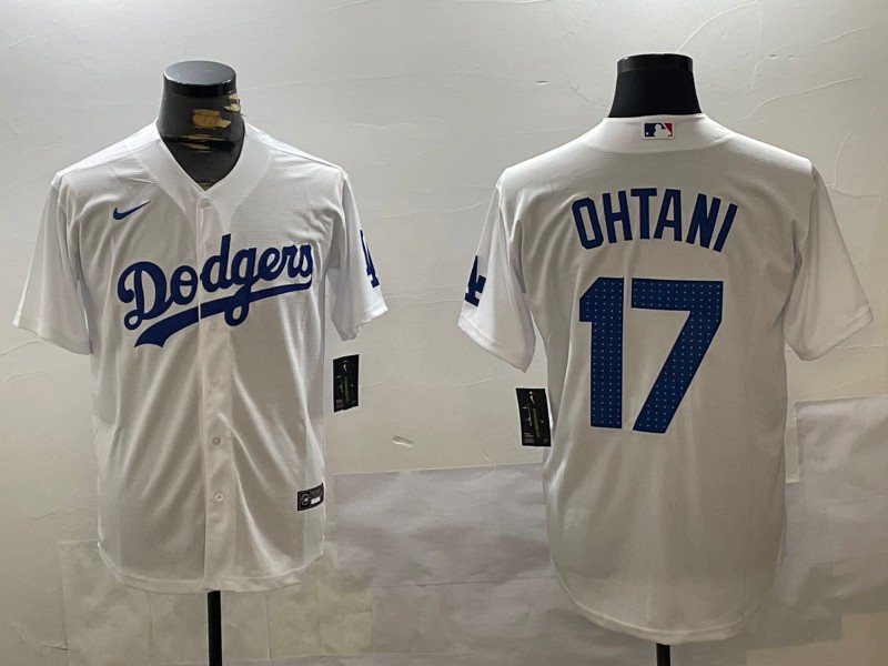 Men's Los Angeles Dodgers #17 Shohei Ohtani Fashion White Cool Base Stitched Baseball Jersey