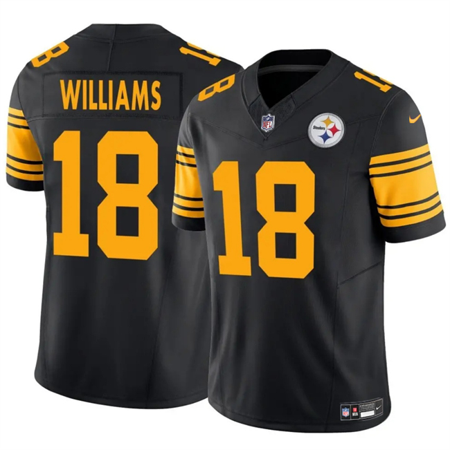 Men's Pittsburgh Steelers #18 Mike Williams Black 2024 F.U.S.E. Color Rush Limited Stitched Jersey