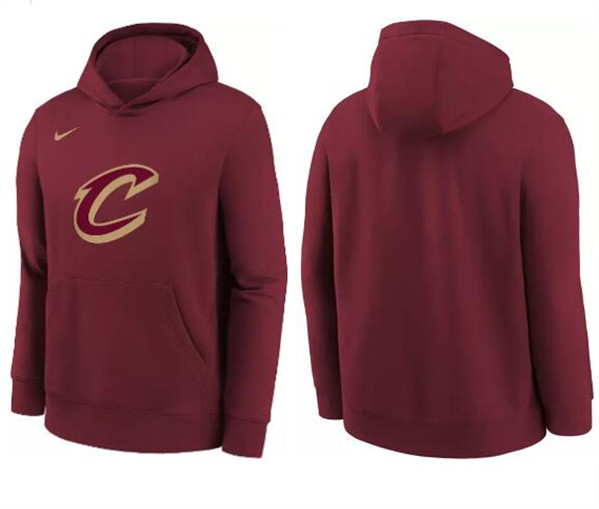 Youth Cleveland Cavaliers Red Club Logo Fleece Pullover Hoodie