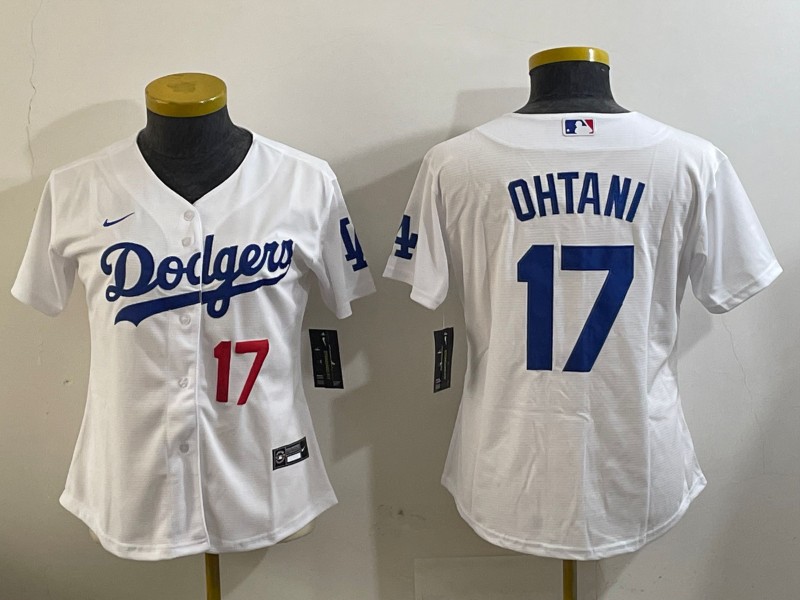 Women's Los Angeles Dodgers #17 Shohei Ohtani White Limited Stitched Baseball Jersey