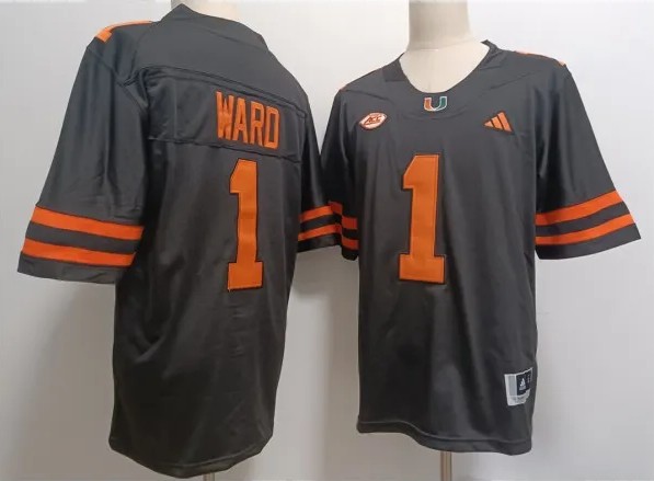 Men's Miami Hurricanes Nike #1 Cam Ward Black F.U.S.E. Stitched College Football Jersey