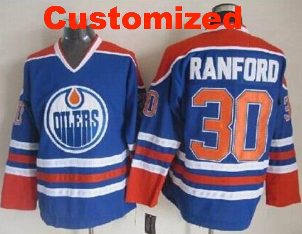 Men's Edmonton Oilers Customized Light Blue CCM Throwback Stitched NHL Jersey