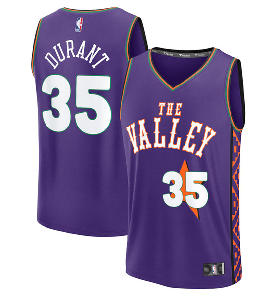 Men's Phoenix Suns #35 Kevin Durant Purple 2024 25 City Edition Stitched Basketball Jersey