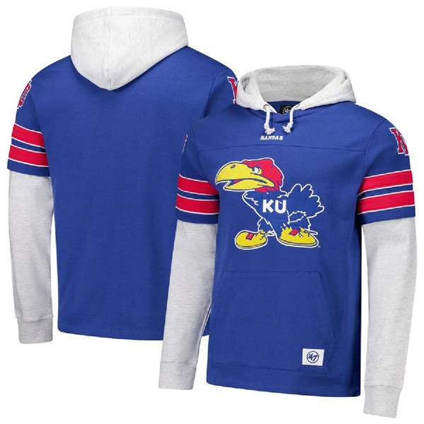 Men's Kansas Jayhawks Royal Pullover Hoodie