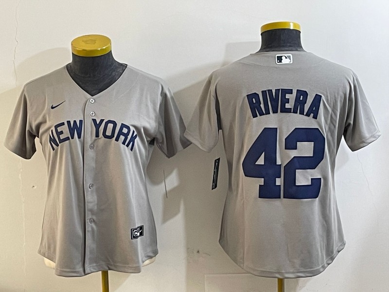 Youth New York Yankees #42 Mariano Rivera Grey Field of Dreams Cool Base Jersey