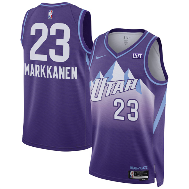 Men's Utah Jazz #23 Lauri Markkanen Purple 2024_25 City Edition Stitched Basketball Jersey