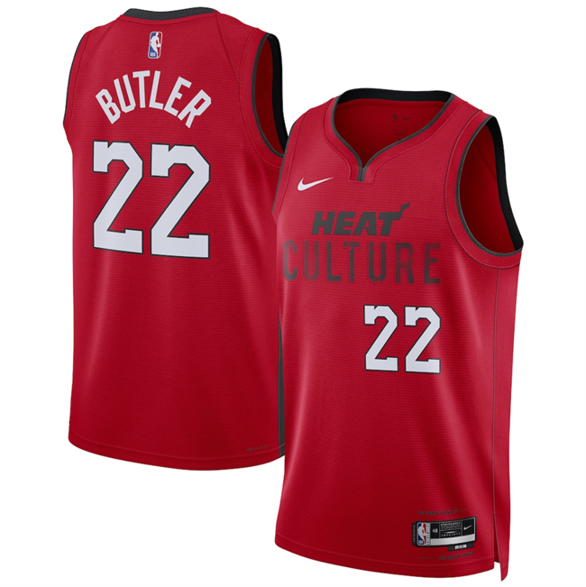 Men's Miami Heat #22 Jimmy Butler Red 2024_25 City Edition Stitched Basketball Jersey