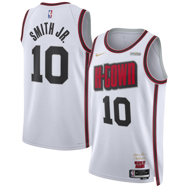 Men's Houston Rockets #10 Jabari Smith Jr. White 2024_25 City Edition Stitched Jersey