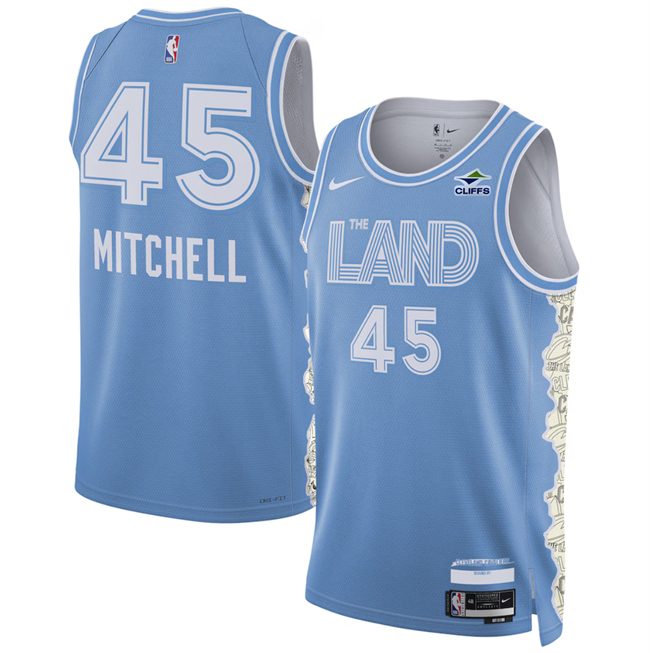 Men's Cleveland Cavaliers #45 Donovan Mitchell Light Blue 2024_25 City Edition Stitched Jersey