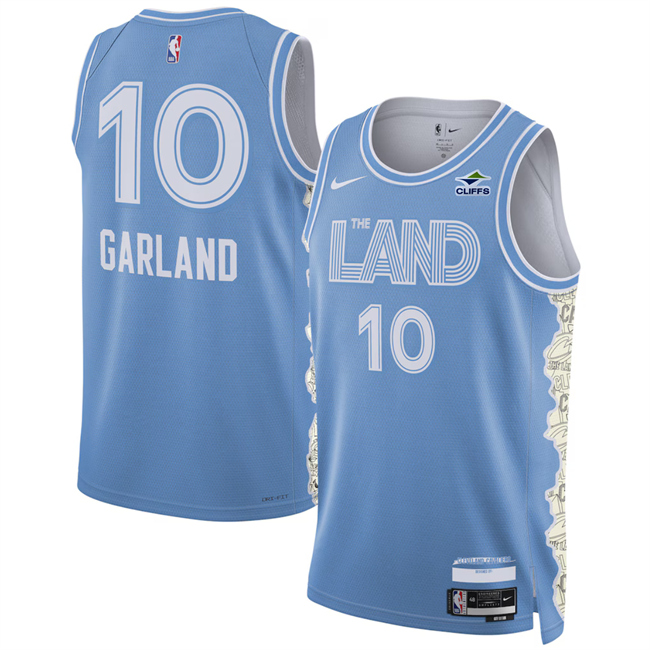 Men's Cleveland Cavaliers #10 Darius Garland Light Blue 2024_25 City Edition Stitched Jersey