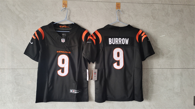 Youth Cincinnati Bengals #9 Joe Burrow Black 2024 F.U.S.E. Vapor Untouchable Limited Stitched Jersey