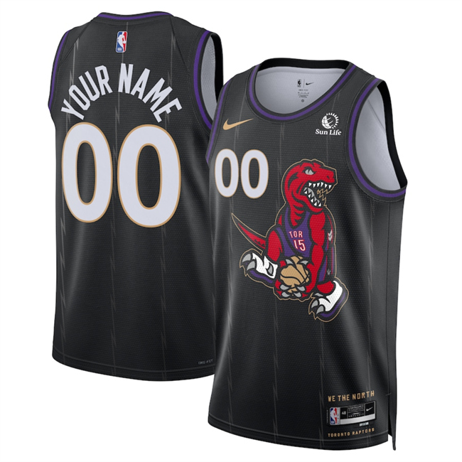 Men's Toronto Raptors Customized Black 2024_25 City Edition Stitched Basketball Jersey