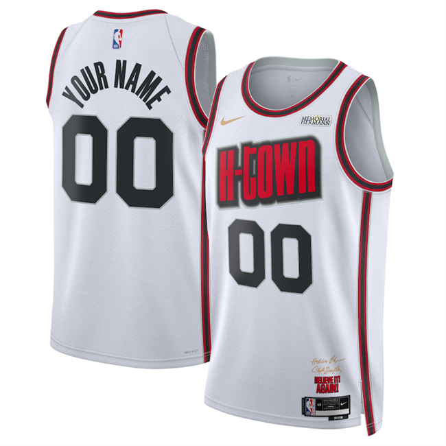 Men's Houston Rockets Actiive Player Custom White 2024_25 City Edition Stitched Jersey