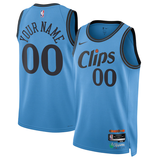 Men's Los Angeles Clippers Customized Light Blue 2024_25 CityEdition Stitched Jersey