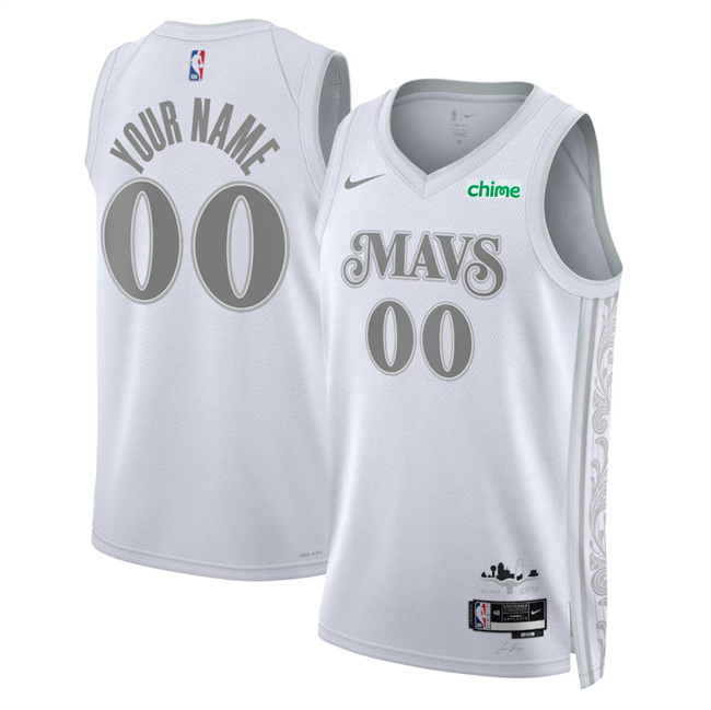 Men's Dallas Mavericks Customized White 2024_25 City Edition Stitched Basketball Jersey