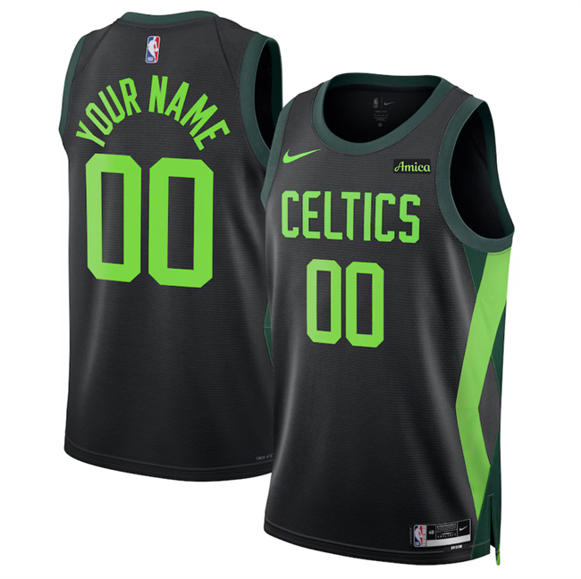 Men's Boston Celtics Customized Black 2024_25 City Edition Stitched Basketball Jersey