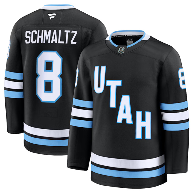 Men's Utah Hockey Club #8 Nick Schmaltz Black 2024-25 With C Patch Stitched Jersey