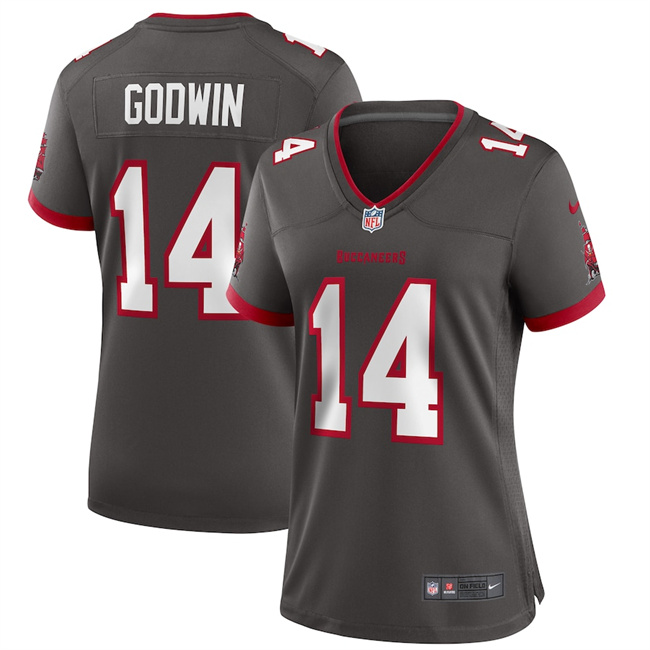 Women's Tampa Bay Buccanee #14 Chris Godwin Grey Stitched Football Jersey(Run Small)