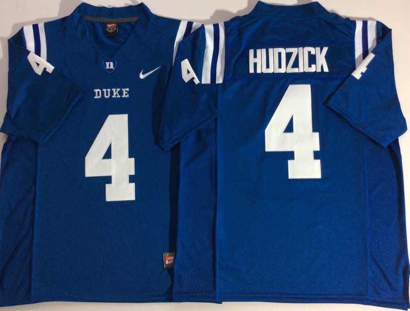 Men's Duke Blue Devils #4 Myles Hudzick Nike Blue College Football Jersey