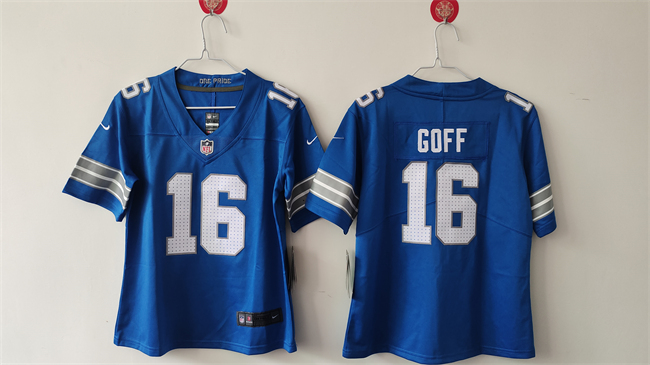 Youth Detroit Lions #16 Jared Goff Blue 2024 F.U.S.E. Vapor Limited Stitched Jersey