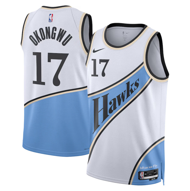 Men's Atlanta Hawks #17 Onyeka Okongwu White 2024-25 City Edition Stitched Jersey