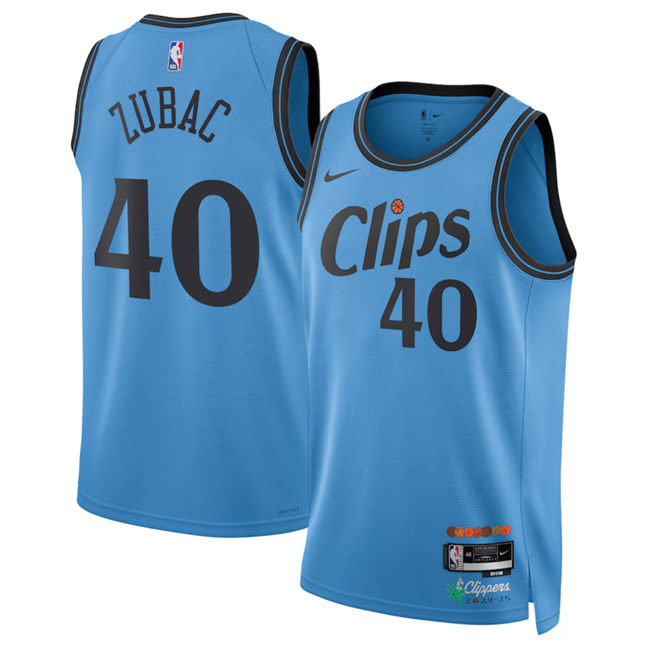 Men's Los Angeles Clippers #40 Ivica Zubac Light Blue 2024-25 City Edition Stitched Jersey