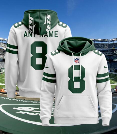 Men's New York Jets Customized 2024 White Hoodie