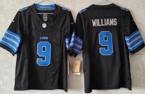 Women's Detroit Lions #9 Jameson Williams Black F.U.S.E. Vapor Untouchable Limited Stitched Football Jersey