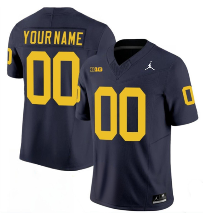 Men's Michigan Wolverines ACTIVE PLAYER Custom Navy 2024 F.U.S.E. Stitched Jersey