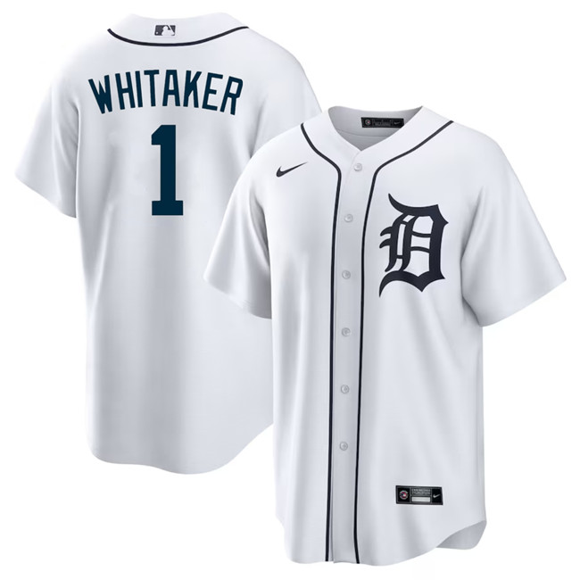 Men's Detroit Tigers #1 Lou Whitaker White Cool Base Stitched Baseball Jersey