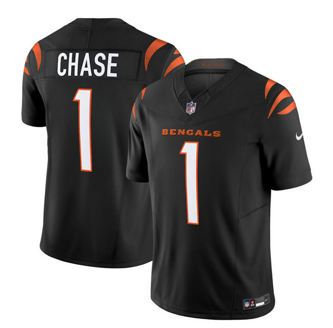 Men's Cincinnati Bengals #1 Ja'Marr Chase Black F.U.S.E. Vapor Untouchable Limited Stitched Jersey