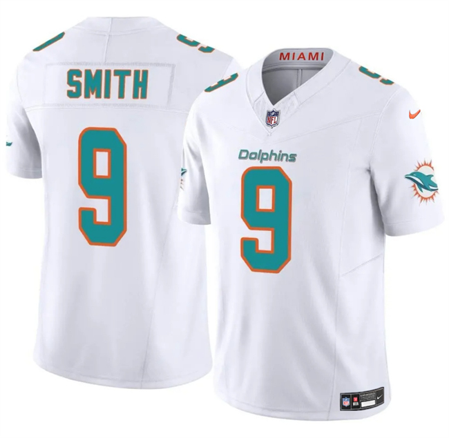 Men's Miami Dolphins #9 Jonnu Smith White 2024 F.U.S.E Vapor Limited Stitched Football Jersey