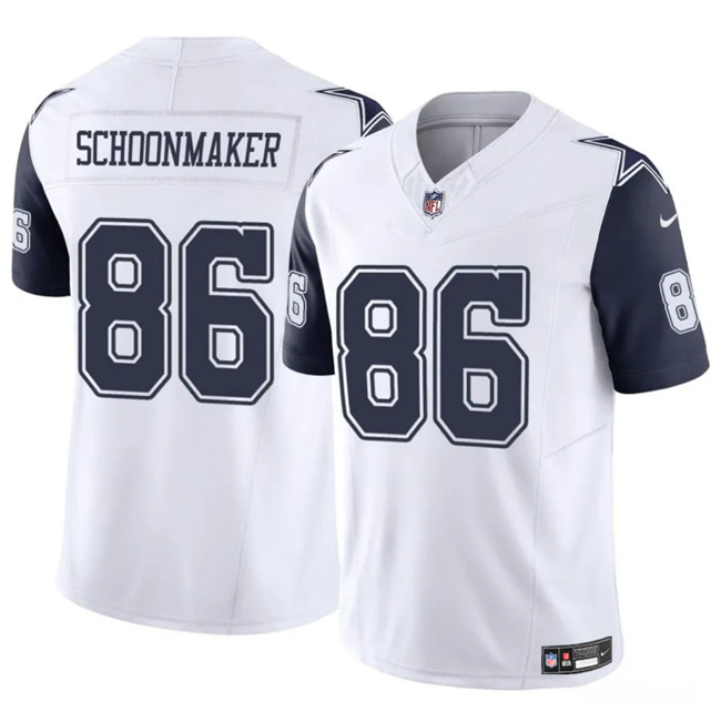 Men's Dallas Cowboys #86 Luke Schoonmaker White 2023 F.U.S.E Vapor Untouchable Limited Stitched Football Jerseys