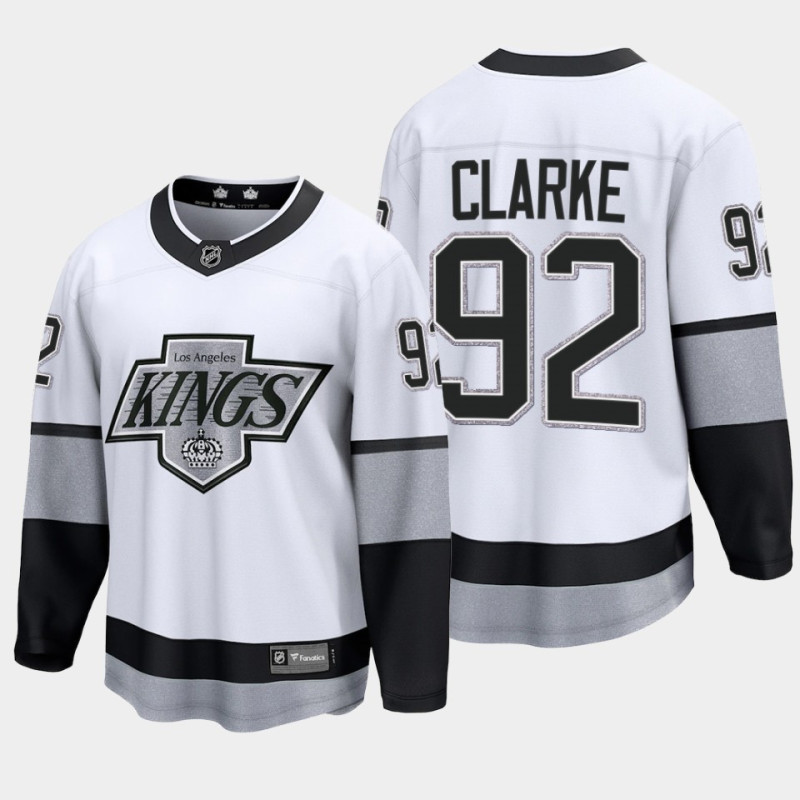 Men's Los Angeles Kings #92 Brandt Clarke Alternate White Stitched Hockey Jersey Breakaway Player